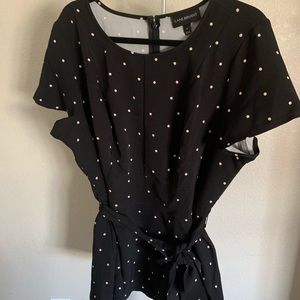 Lane Bryant Lena Top- Black w/floral pattern